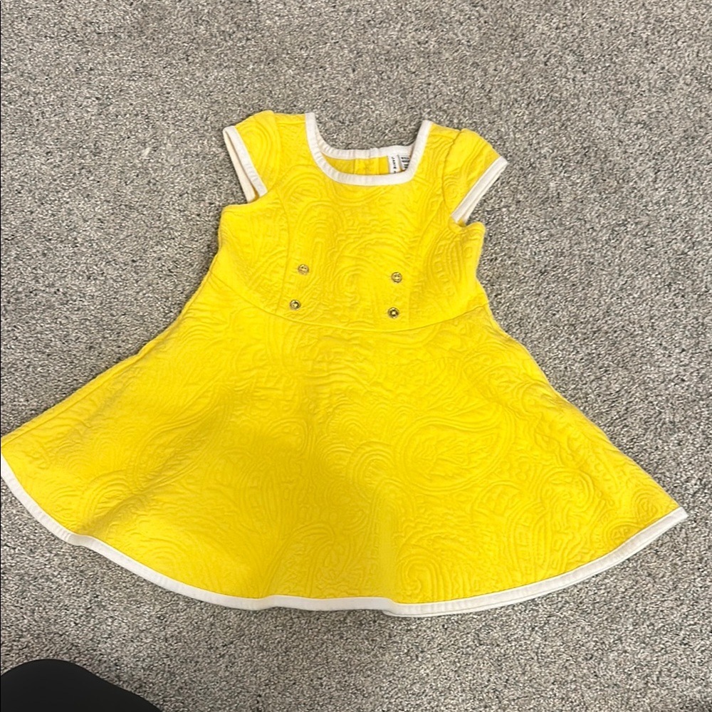 Janie and Jack Yellow Dress with White Accents